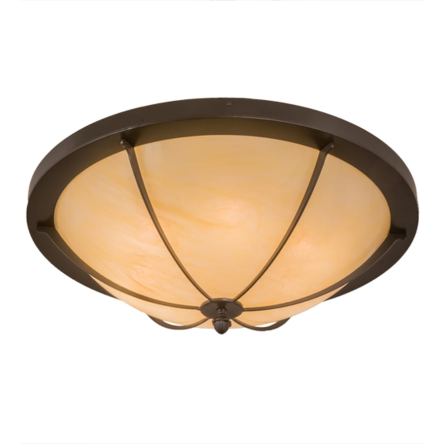 Meyda Tiffany Dominga 6 Light 30" Wide Flush Mount Bowl Ceiling Fixture - Timeless Bronze Finish