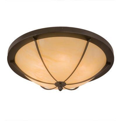 Meyda Tiffany Dominga 6 Light 30" Wide Flush Mount Bowl Ceiling Fixture - Timeless Bronze Finish