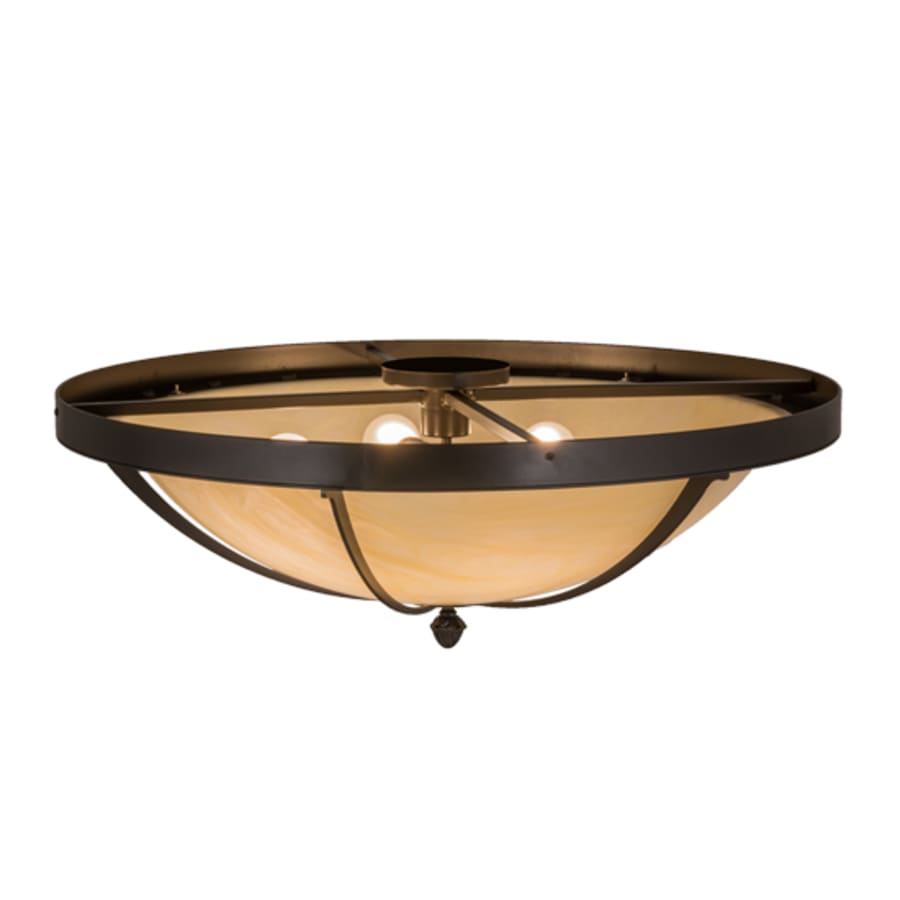 Meyda Tiffany Dominga 6 Light 30" Wide Flush Mount Bowl Ceiling Fixture - Timeless Bronze Finish