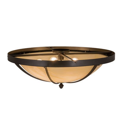 Meyda Tiffany Dominga 6 Light 30" Wide Flush Mount Bowl Ceiling Fixture - Timeless Bronze Finish