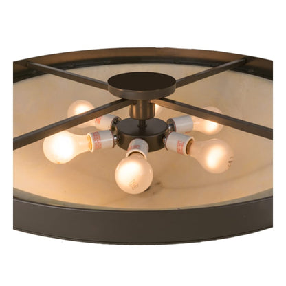 Meyda Tiffany Dominga 6 Light 30" Wide Flush Mount Bowl Ceiling Fixture - Timeless Bronze Finish