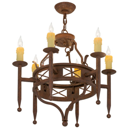 Meyda Tiffany Jasmine 6 Light 24" Wide Taper Candle Style Chandelier