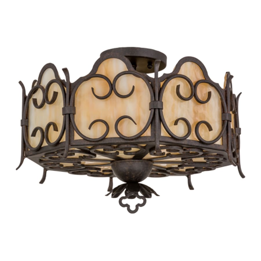 Meyda Tiffany Radha 3 Light 16" Wide Semi-Flush Drum Ceiling Fixture