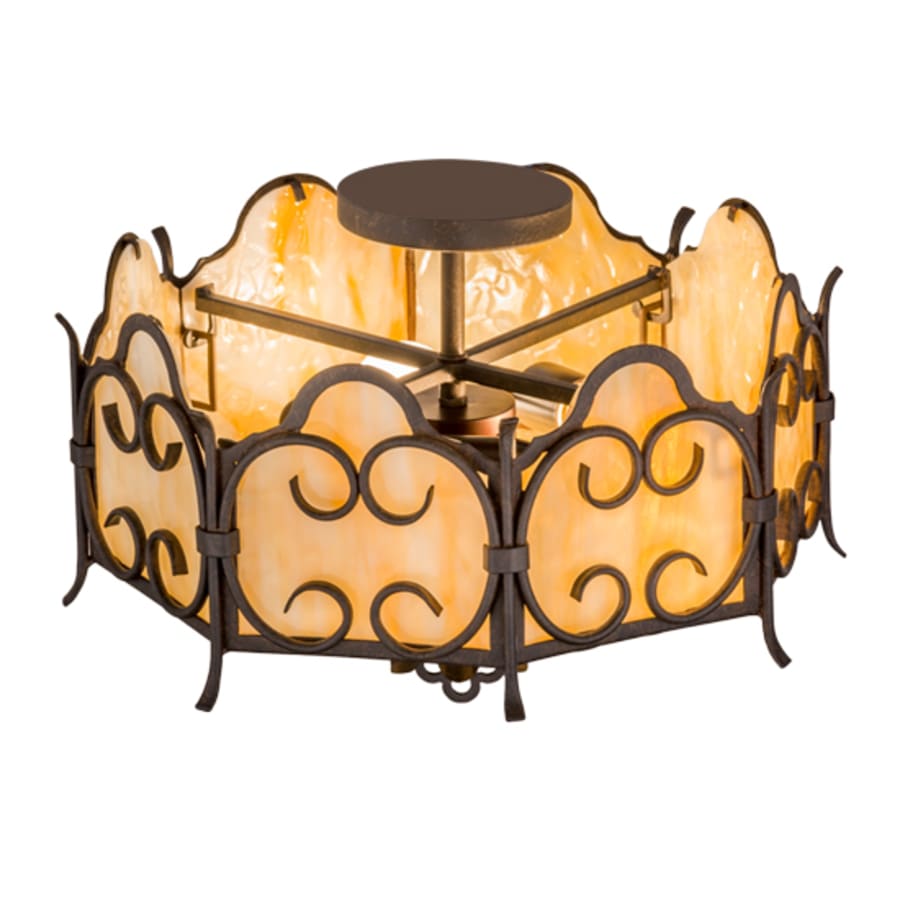 Meyda Tiffany Radha 3 Light 16" Wide Semi-Flush Drum Ceiling Fixture