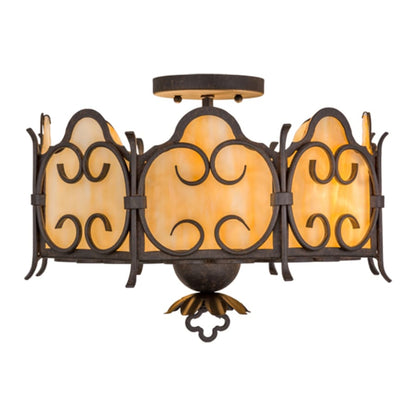 Meyda Tiffany Radha 3 Light 16" Wide Semi-Flush Drum Ceiling Fixture