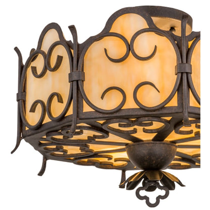 Meyda Tiffany Radha 3 Light 16" Wide Semi-Flush Drum Ceiling Fixture