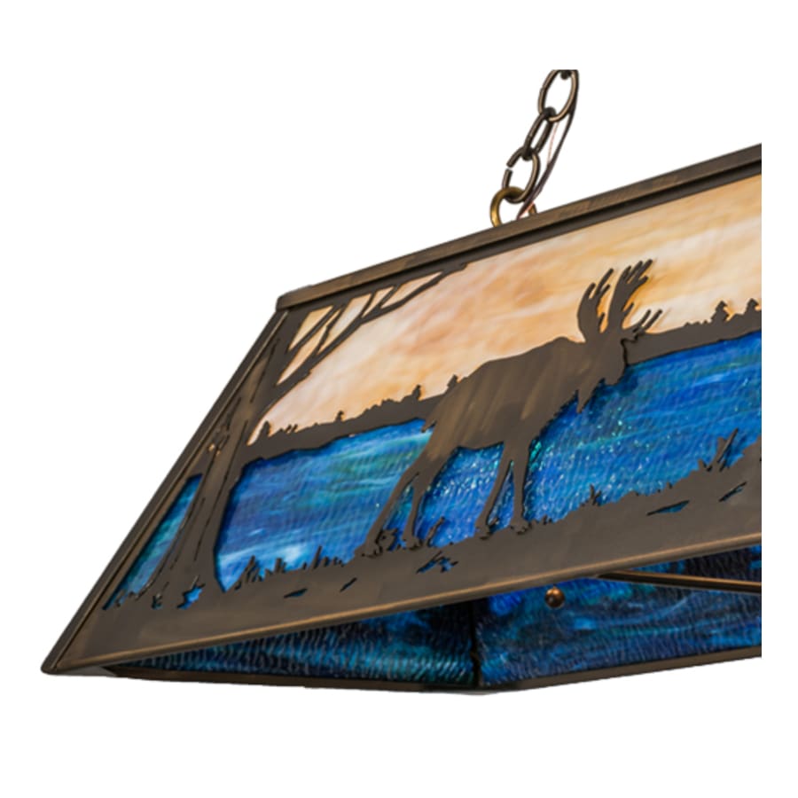 Meyda Tiffany Moose at Lake 8 Light 72" Wide Linear Pendant