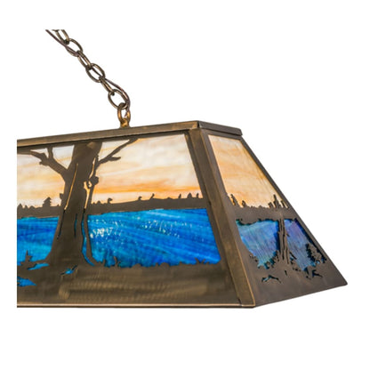 Meyda Tiffany Moose at Lake 8 Light 72" Wide Linear Pendant