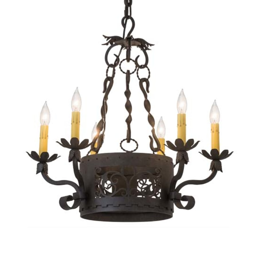 Meyda Tiffany Dragone 6 Light 24" Wide Taper Candle Style Chandelier