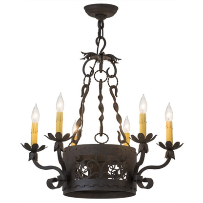 Meyda Tiffany Dragone 6 Light 24" Wide Taper Candle Style Chandelier