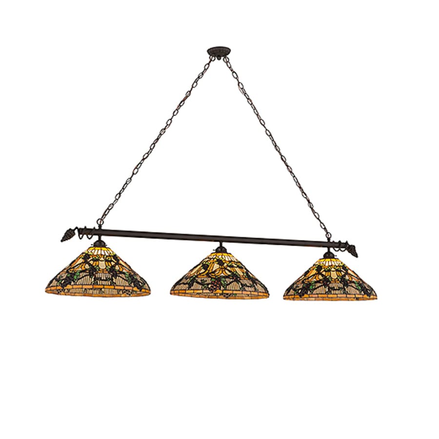 Meyda Tiffany Jeweled Grape 3 Light 73" Wide Linear Pendant