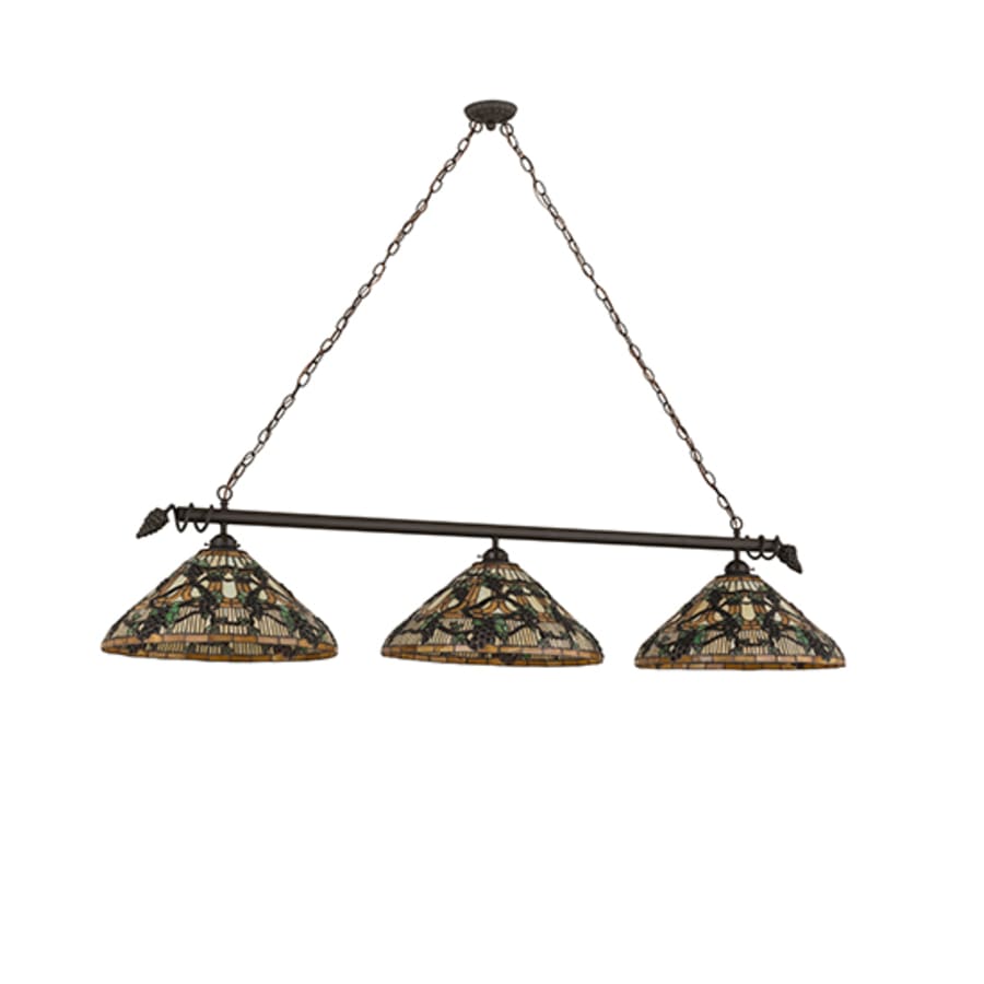 Meyda Tiffany Jeweled Grape 3 Light 73" Wide Linear Pendant