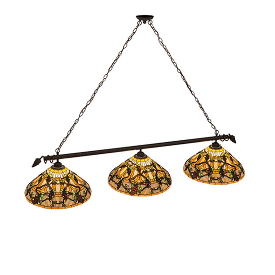 Meyda Tiffany Jeweled Grape 3 Light 73" Wide Linear Pendant