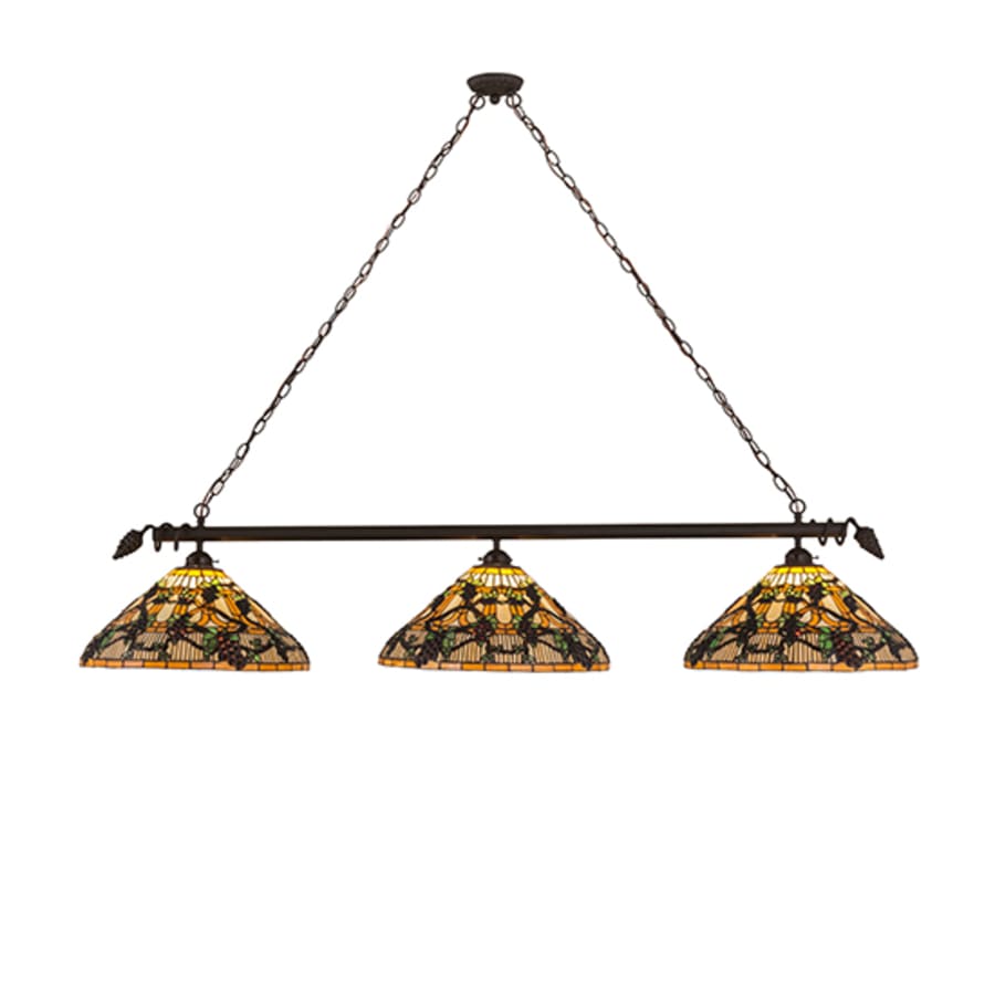 Meyda Tiffany Jeweled Grape 3 Light 73" Wide Linear Pendant