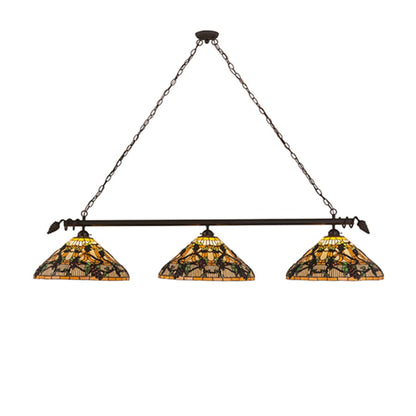 Meyda Tiffany Jeweled Grape 3 Light 73" Wide Linear Pendant