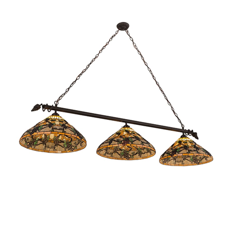 Meyda Tiffany Jeweled Grape 3 Light 73" Wide Linear Pendant