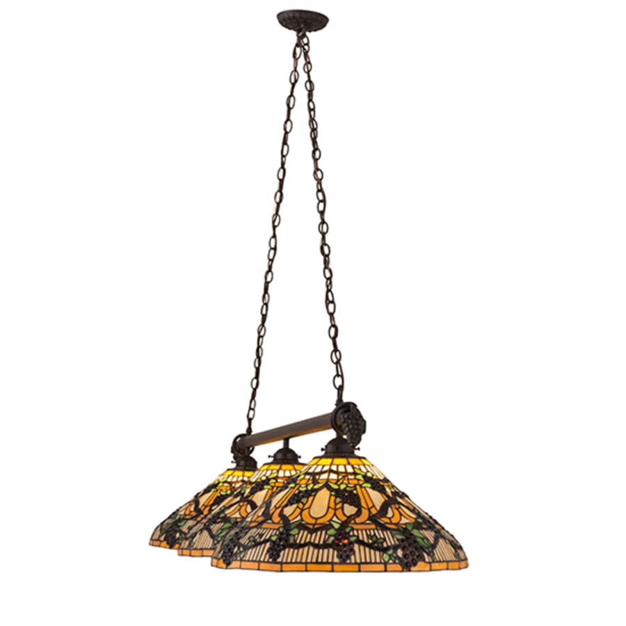 Meyda Tiffany Jeweled Grape 3 Light 73" Wide Linear Pendant