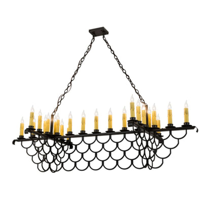 Meyda Tiffany Picadilly 23 Light 71" Wide Taper Candle Linear Chandelier