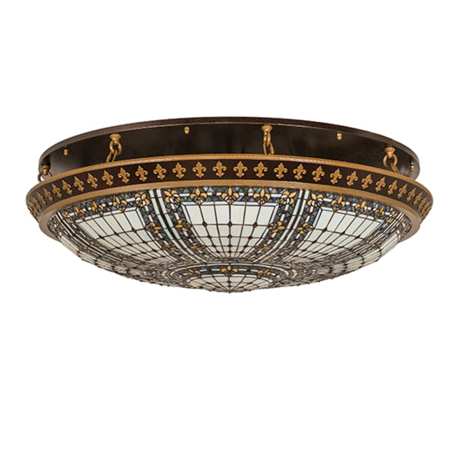 Meyda Tiffany Fleur-de-lis 8 Light 44" Wide Semi-Flush Bowl Ceiling Fixture