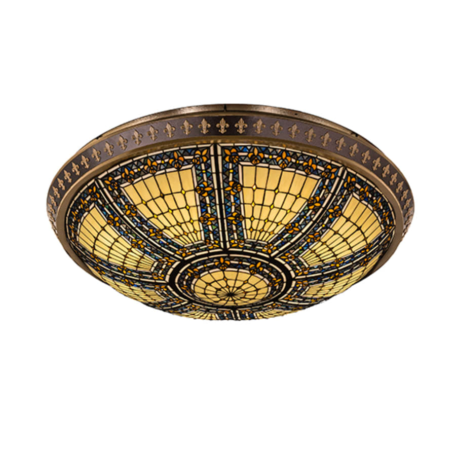 Meyda Tiffany Fleur-de-lis 8 Light 44" Wide Semi-Flush Bowl Ceiling Fixture