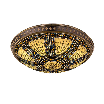 Meyda Tiffany Fleur-de-lis 8 Light 44" Wide Semi-Flush Bowl Ceiling Fixture