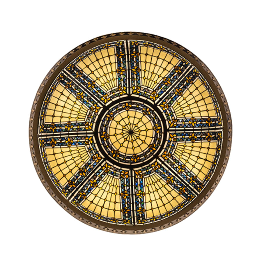 Meyda Tiffany Fleur-de-lis 8 Light 44" Wide Semi-Flush Bowl Ceiling Fixture