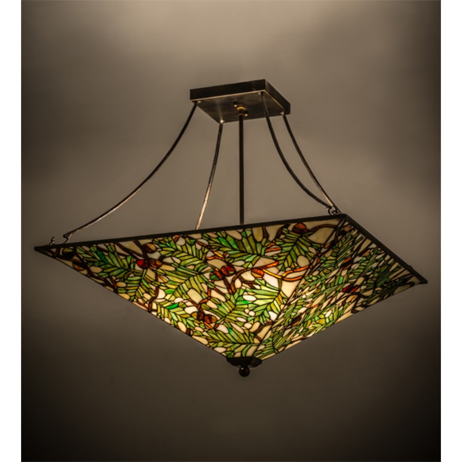 Meyda Tiffany Acorn and Oak Leaf 4 Light 38" Wide Semi-Flush Ceiling Fixture