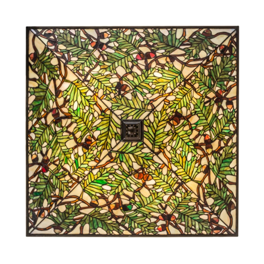 Meyda Tiffany Acorn and Oak Leaf 4 Light 38" Wide Semi-Flush Ceiling Fixture