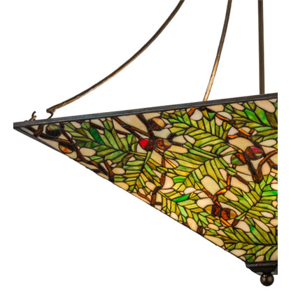 Meyda Tiffany Acorn and Oak Leaf 4 Light 38" Wide Semi-Flush Ceiling Fixture