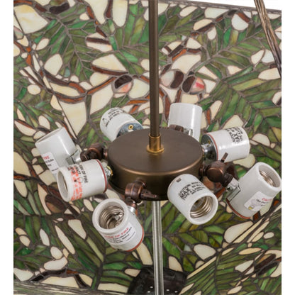 Meyda Tiffany Acorn and Oak Leaf 4 Light 38" Wide Semi-Flush Ceiling Fixture