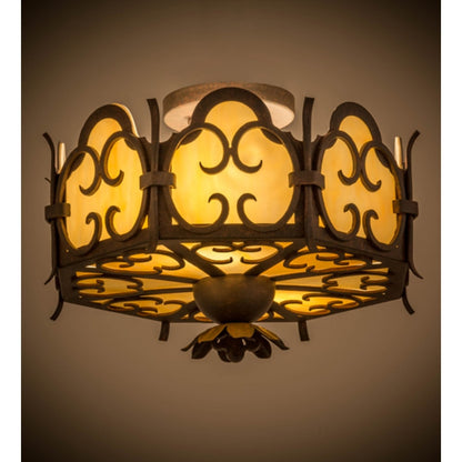Meyda Tiffany Radha 2 Light 15" Wide Semi-Flush Drum Ceiling Fixture