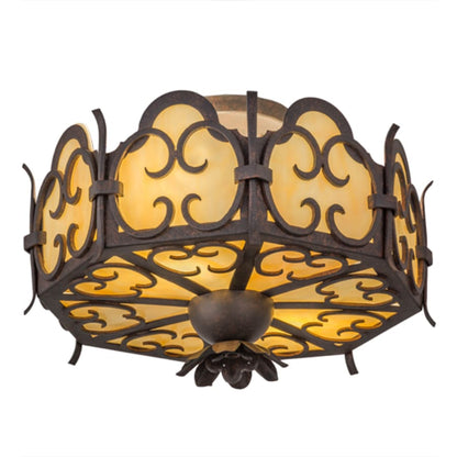 Meyda Tiffany Radha 2 Light 15" Wide Semi-Flush Drum Ceiling Fixture