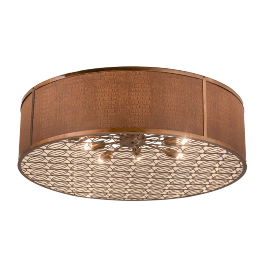 Meyda Tiffany Cilindro Gator 10 Light 44" Wide Flush Mount Drum Ceiling Fixture