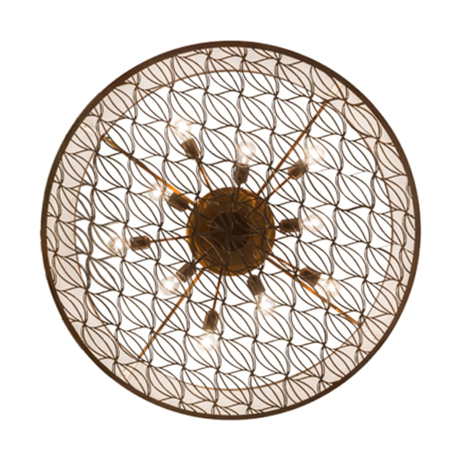 Meyda Tiffany Cilindro Gator 10 Light 44" Wide Flush Mount Drum Ceiling Fixture