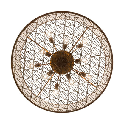 Meyda Tiffany Cilindro Gator 10 Light 44" Wide Flush Mount Drum Ceiling Fixture