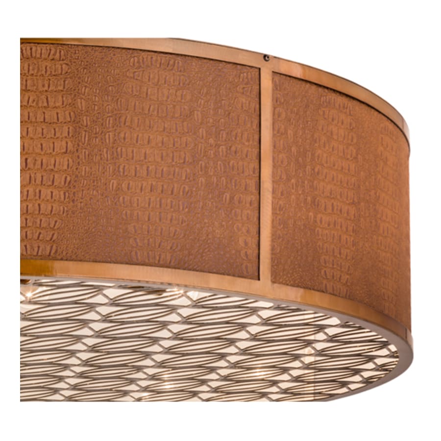 Meyda Tiffany Cilindro Gator 10 Light 44" Wide Flush Mount Drum Ceiling Fixture