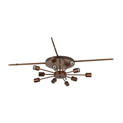 Meyda Tiffany Cilindro Gator 10 Light 44" Wide Flush Mount Drum Ceiling Fixture