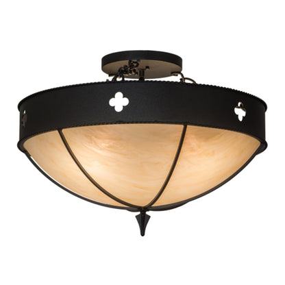 Meyda Tiffany Sabrina 4 Light 24" Wide Semi-Flush Bowl Ceiling Fixture
