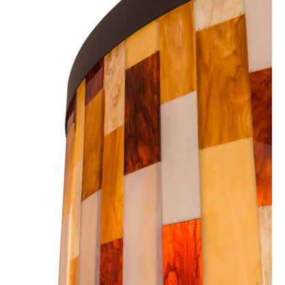 Meyda Tiffany Cilindro Calico 6 Light 28" Tall Flush Mount Drum Ceiling Fixture - Oil Rubbed Bronze Finish