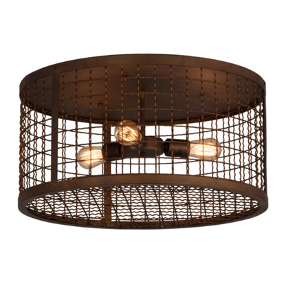 Meyda Tiffany Paloma Golpe 3 Light 24" Wide Flush Mount Drum Ceiling Fixture
