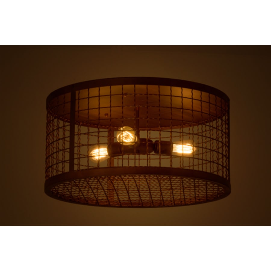 Meyda Tiffany Paloma Golpe 3 Light 24" Wide Flush Mount Drum Ceiling Fixture