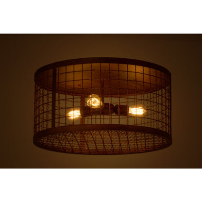 Meyda Tiffany Paloma Golpe 3 Light 24" Wide Flush Mount Drum Ceiling Fixture