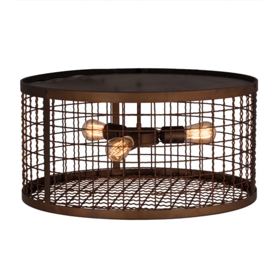 Meyda Tiffany Paloma Golpe 3 Light 24" Wide Flush Mount Drum Ceiling Fixture