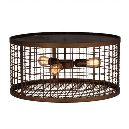 Meyda Tiffany Paloma Golpe 3 Light 24" Wide Flush Mount Drum Ceiling Fixture