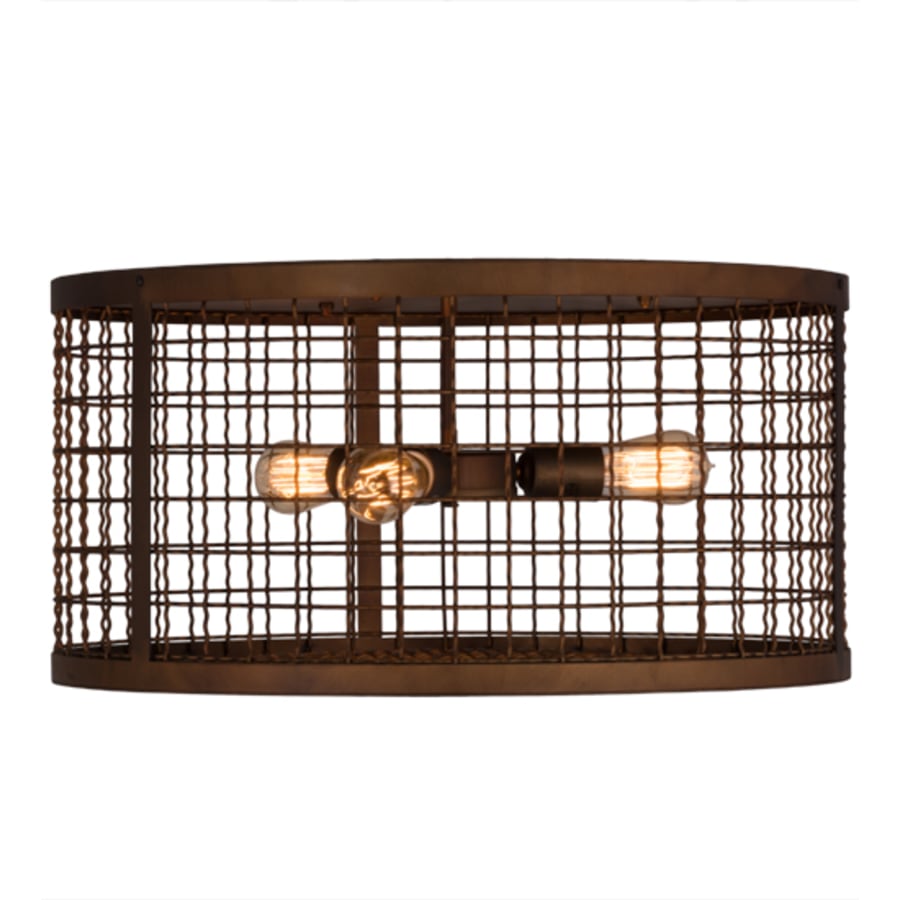 Meyda Tiffany Paloma Golpe 3 Light 24" Wide Flush Mount Drum Ceiling Fixture