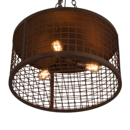 Meyda Tiffany Paloma Golpe 3 Light 24" Wide Flush Mount Drum Ceiling Fixture