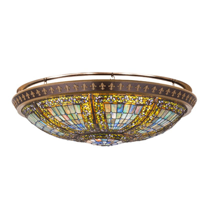 Meyda Tiffany Fleur-de-lis 8 Light 47" Wide Semi-Flush Bowl Ceiling Fixture