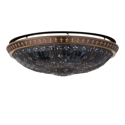 Meyda Tiffany Fleur-de-lis 8 Light 47" Wide Semi-Flush Bowl Ceiling Fixture