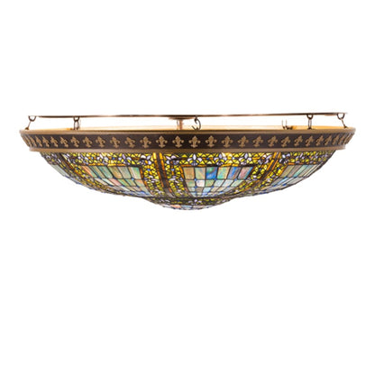 Meyda Tiffany Fleur-de-lis 8 Light 47" Wide Semi-Flush Bowl Ceiling Fixture