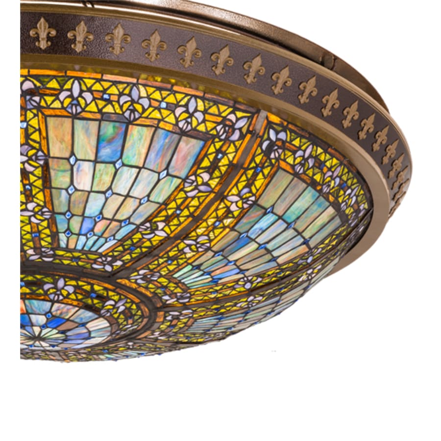 Meyda Tiffany Fleur-de-lis 8 Light 47" Wide Semi-Flush Bowl Ceiling Fixture